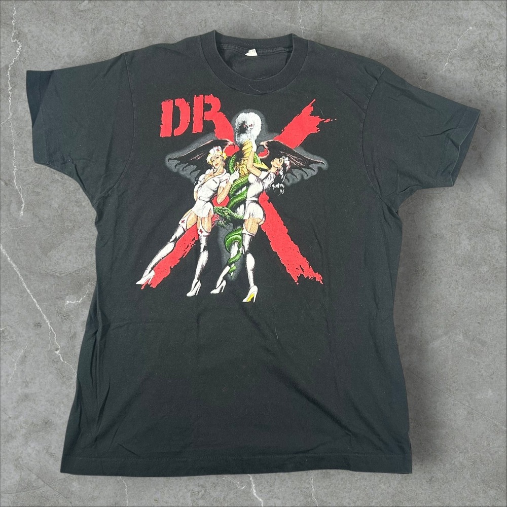 Vintage Motley Crue Dr Feelgood Tour T-Shirt Mens XL Black 80s Single Stitch